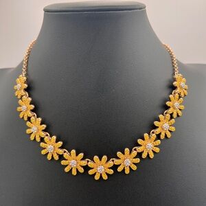 BETSEY JOHNSON Gold Daisy Choker Necklace
